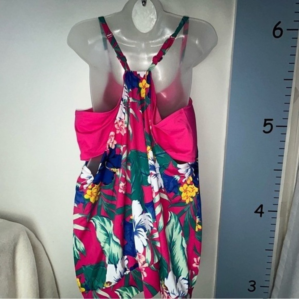 Cacique Pink Floral Tankini Swimwear‎ Top Size 22 - Picture 7 of 14
